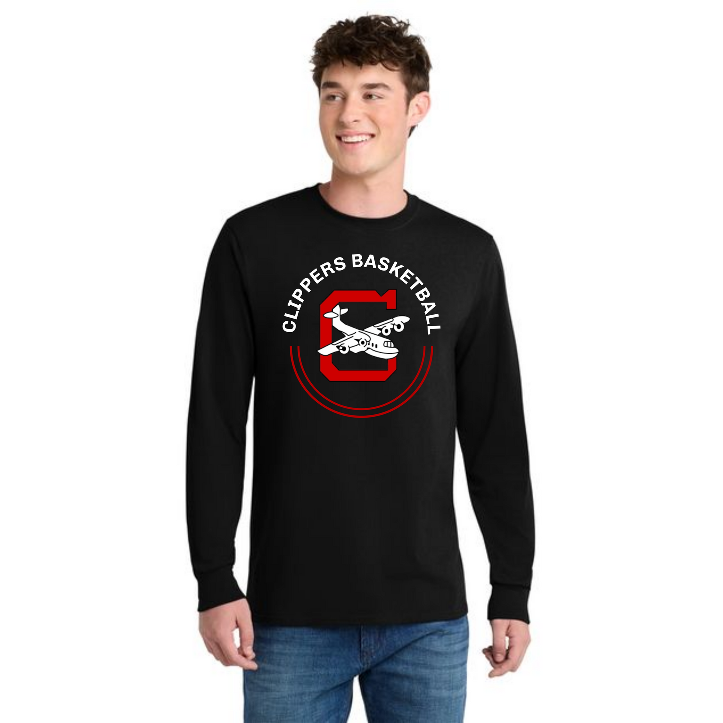 Columbiana Clippers Basketball PC55LS Port & Company® Long Sleeve Core Blend Tee 9