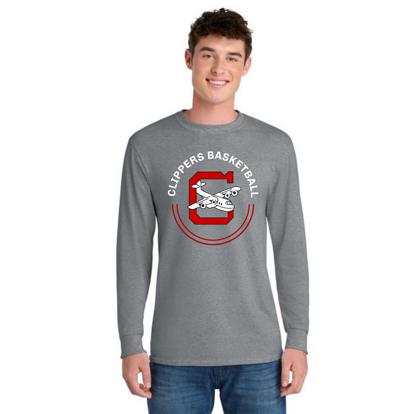 Columbiana Clippers Basketball PC55LS Port & Company® Long Sleeve Core Blend Tee 9