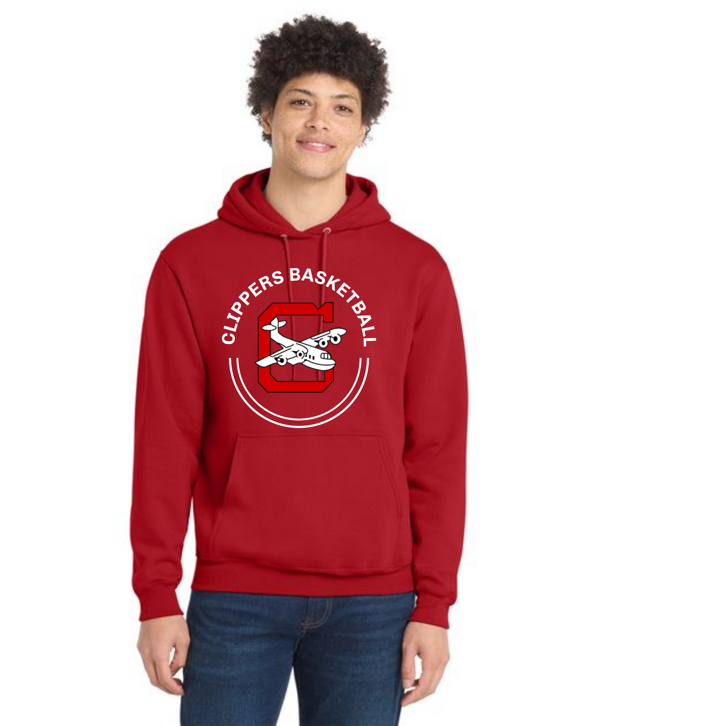 Columbiana Clippers Basketball PC78H Port & Company® Core Fleece Pullover Hooded Sweatshirt 9