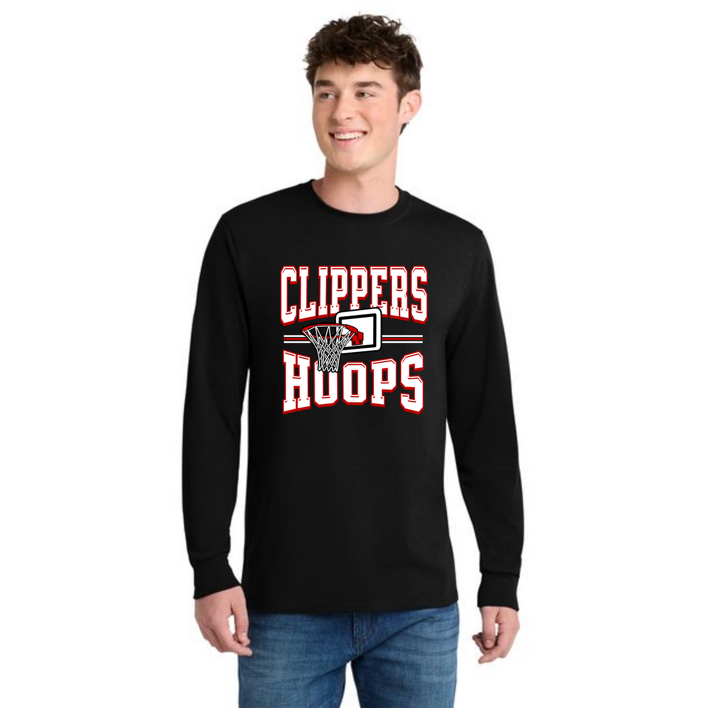 Columbiana Clippers Basketball PC55LS Port & Company® Long Sleeve Core Blend Tee 11