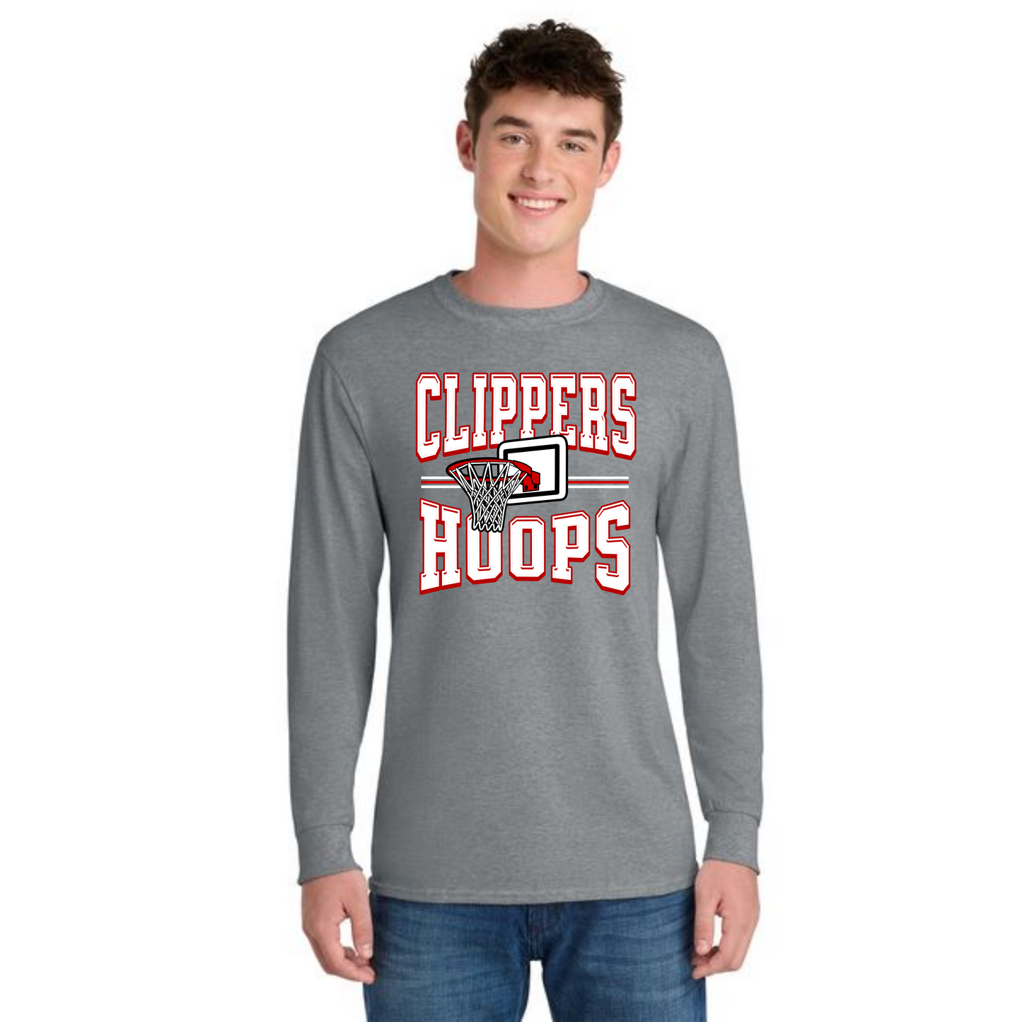 Columbiana Clippers Basketball PC55LS Port & Company® Long Sleeve Core Blend Tee 11