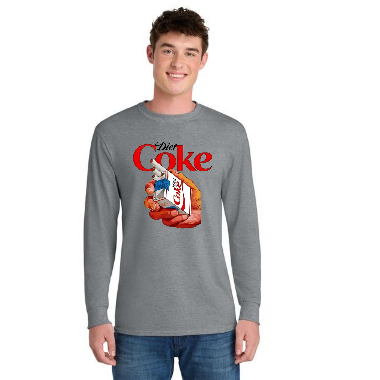 DIET COKE CIG PC55LS Port & Company® Long Sleeve Core Blend Tee 1