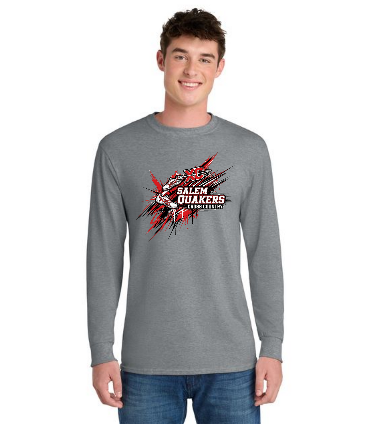 SALEM QUAKERS CROSS COUNTRY PC54LS Port & Company® Long Sleeve Core Cotton Tee 8
