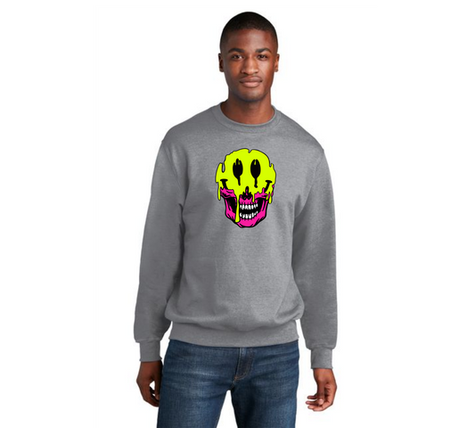 HALLOWEEN MASK Port & Company® Core Fleece Crewneck Sweatshirt HW-17