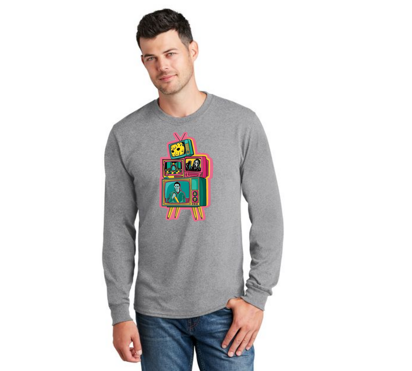HALLOWEEN TV SLAYERS PC55LS Port & Company® Long Sleeve Core Cotton Tee -11