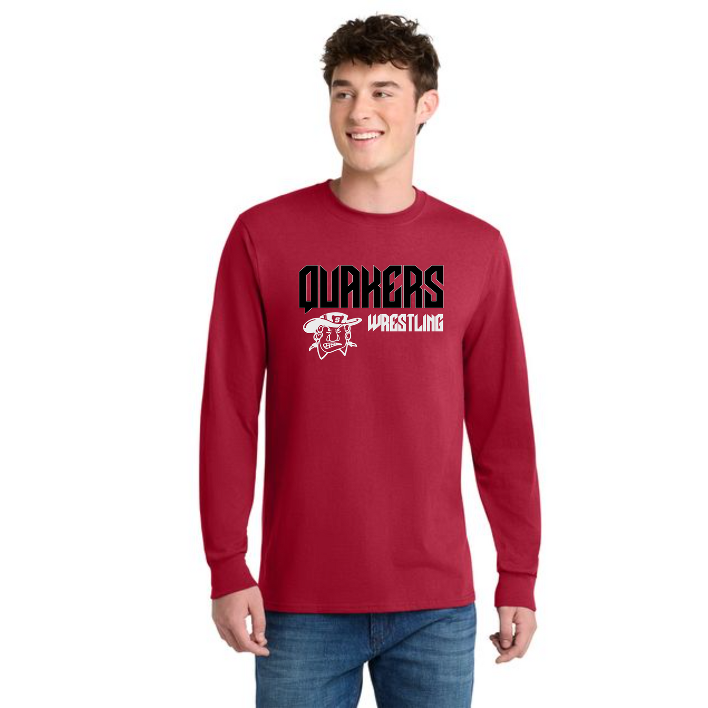 SALEM QUAKERS WRESTLING Port & Co™ Long Sleeve Core Cotton Tee 1