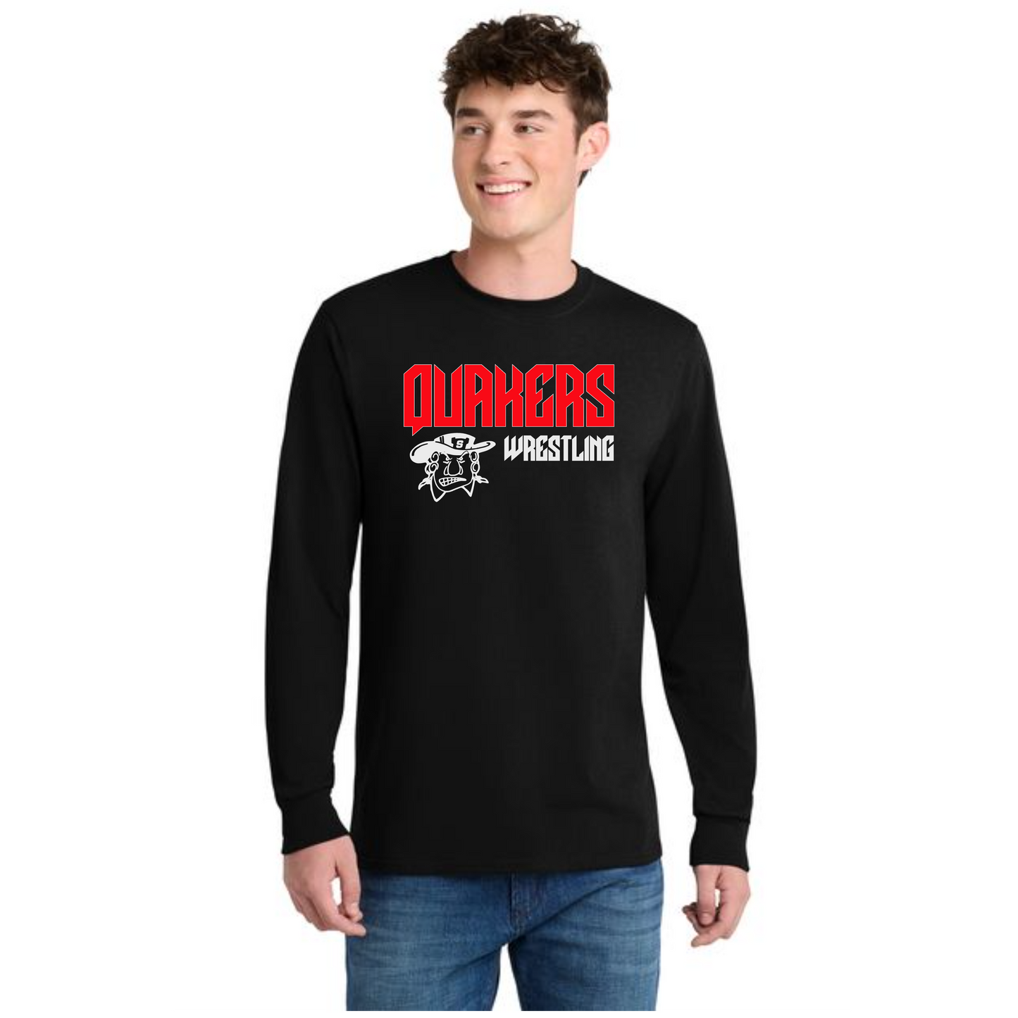 SALEM QUAKERS WRESTLING Port & Co™ Long Sleeve Core Cotton Tee 1