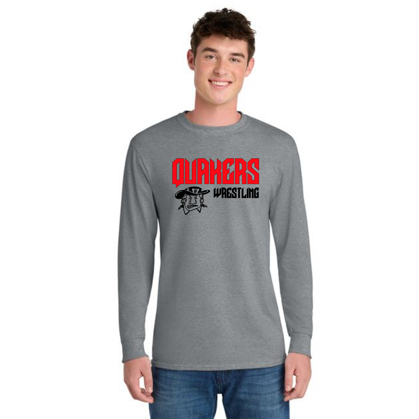 SALEM QUAKERS WRESTLING Port & Co™ Long Sleeve Core Cotton Tee 1