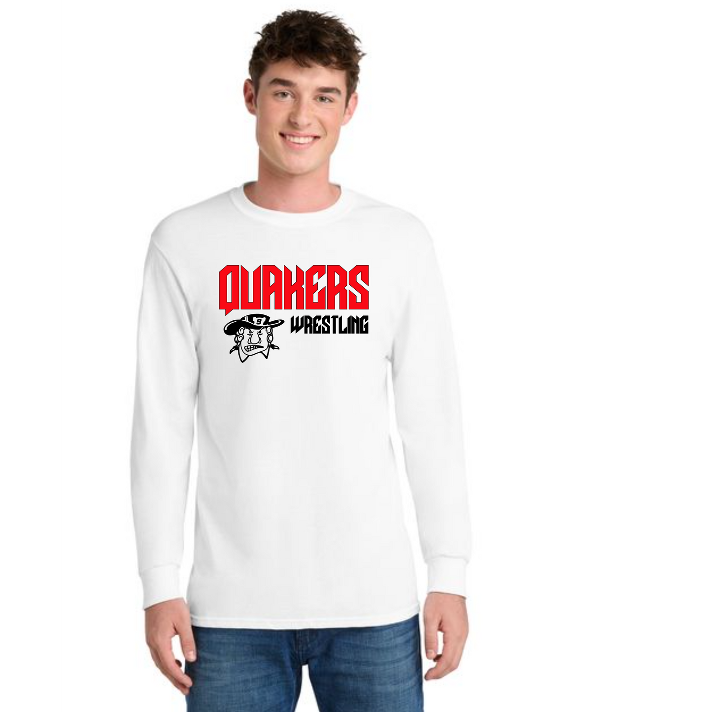 SALEM QUAKERS WRESTLING Port & Co™ Long Sleeve Core Cotton Tee 1