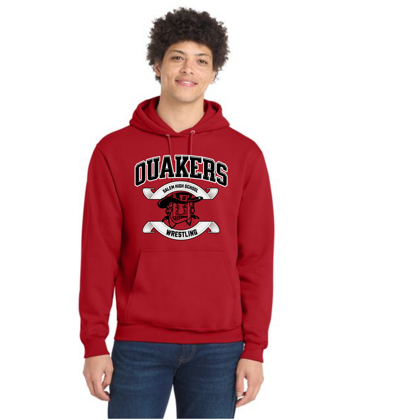 SALEM QUAKERS WRESTLING Port & Company® PC78H Core Fleece Pullover Hooded Sweatshirt 9
