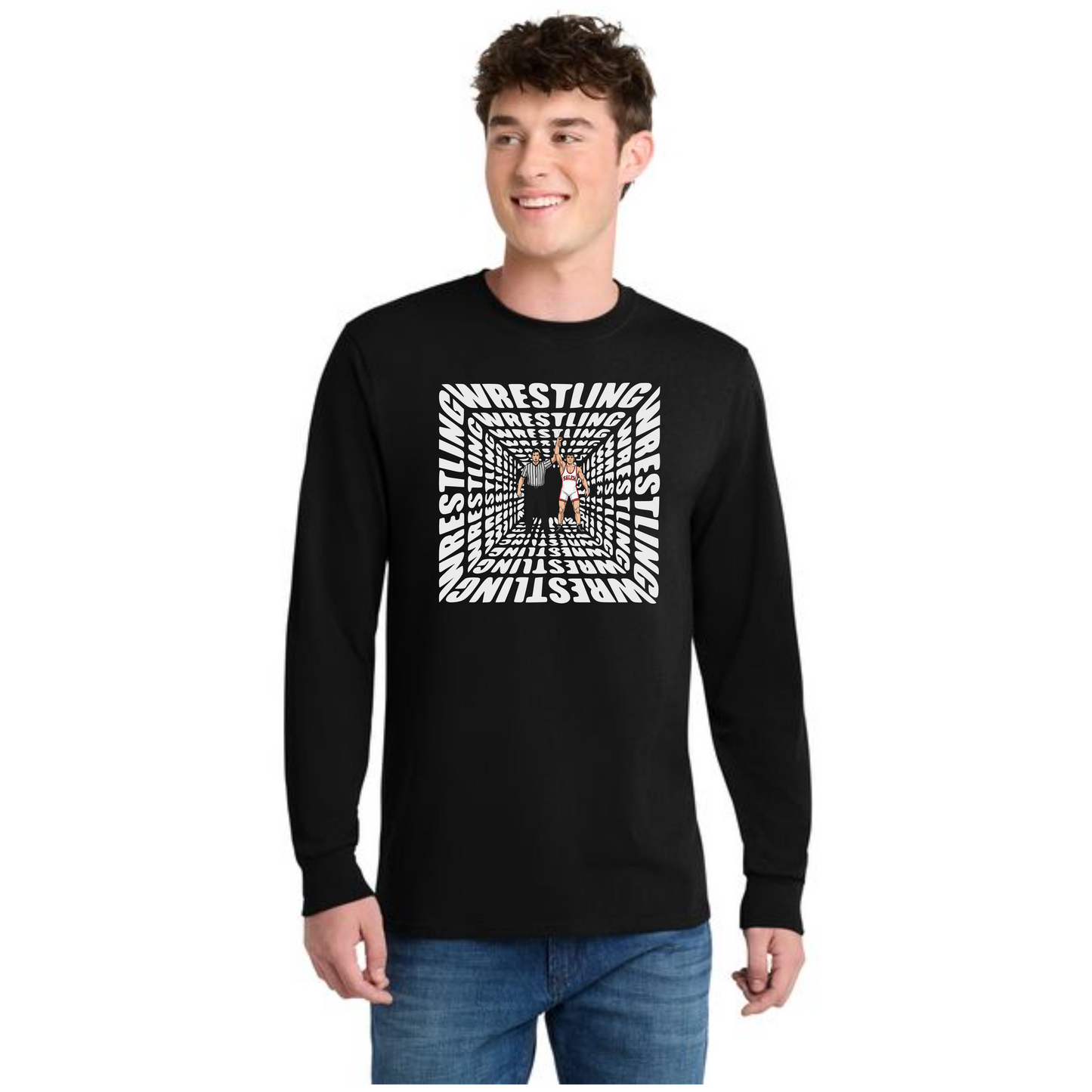 SALEM QUAKERS WRESTLING Port & Co™ PC54LS Long Sleeve Core Cotton Tee 10