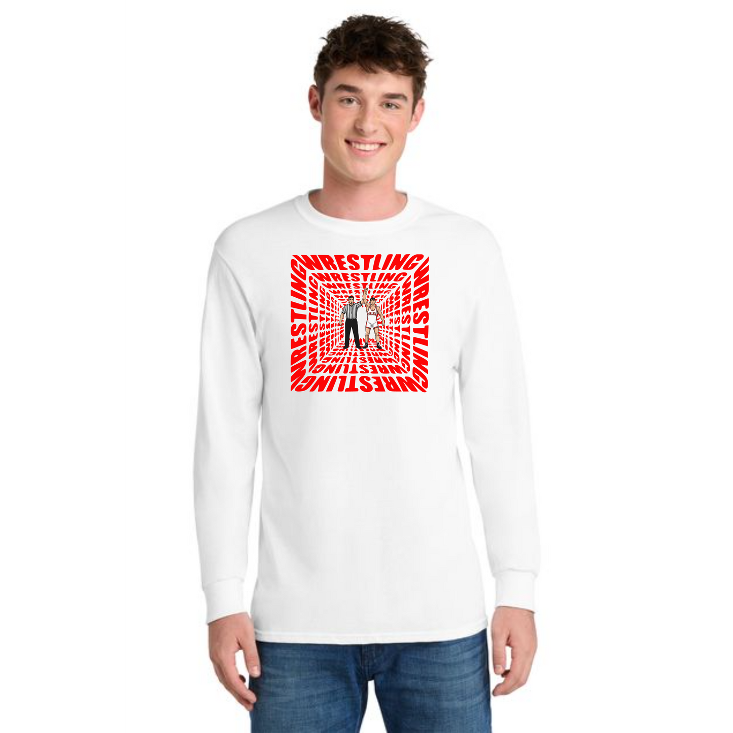 SALEM QUAKERS WRESTLING Port & Co™ PC54LS Long Sleeve Core Cotton Tee 10