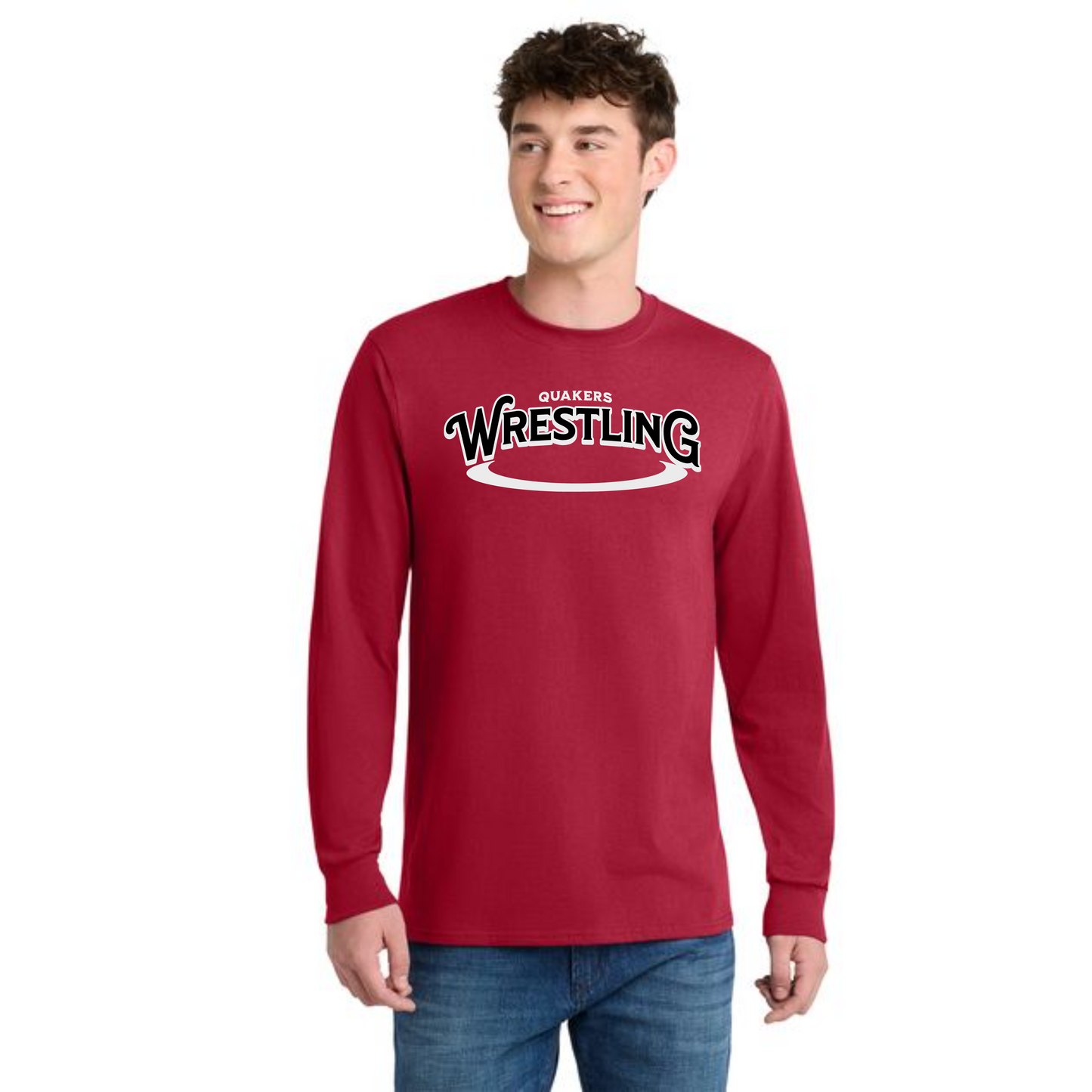 SALEM QUAKERS WRESTLING Port & Co™ PC54LS Long Sleeve Core Cotton Tee 11