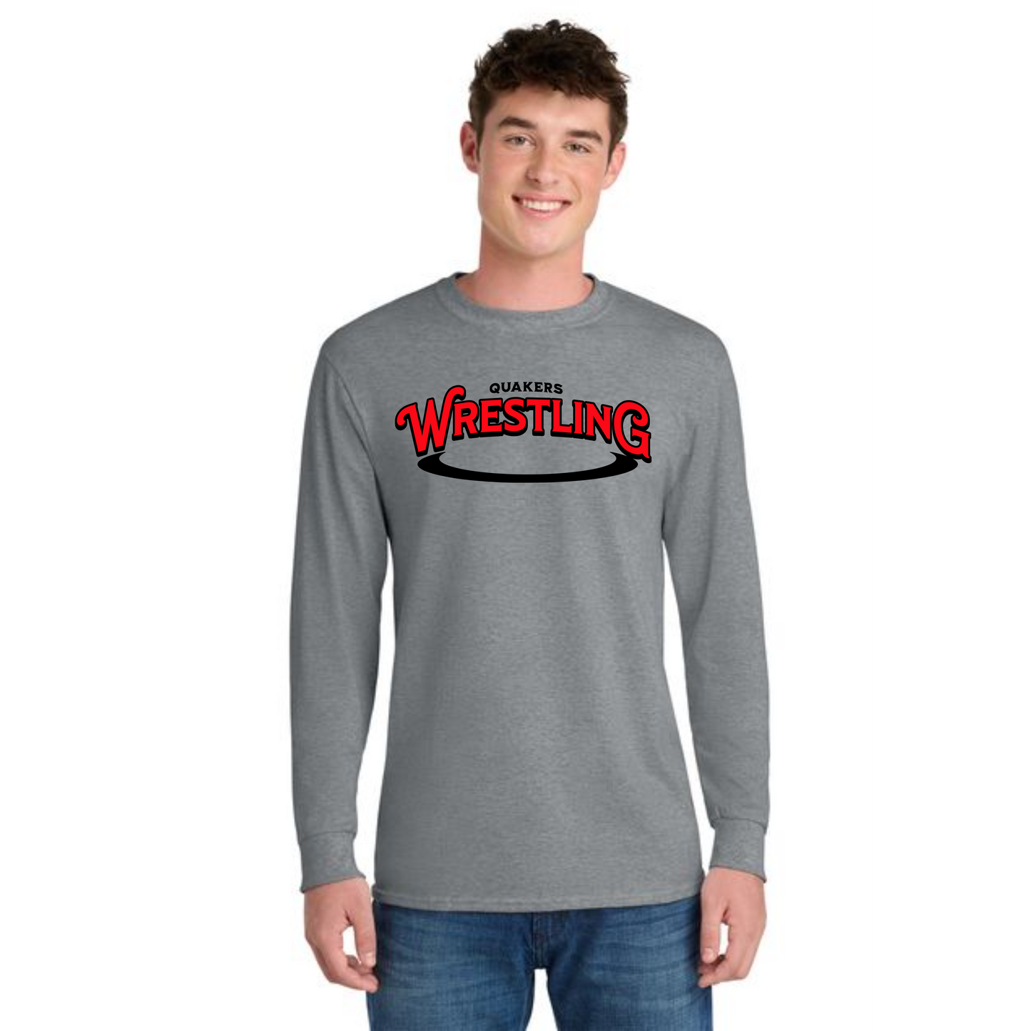 SALEM QUAKERS WRESTLING Port & Co™ PC54LS Long Sleeve Core Cotton Tee 11