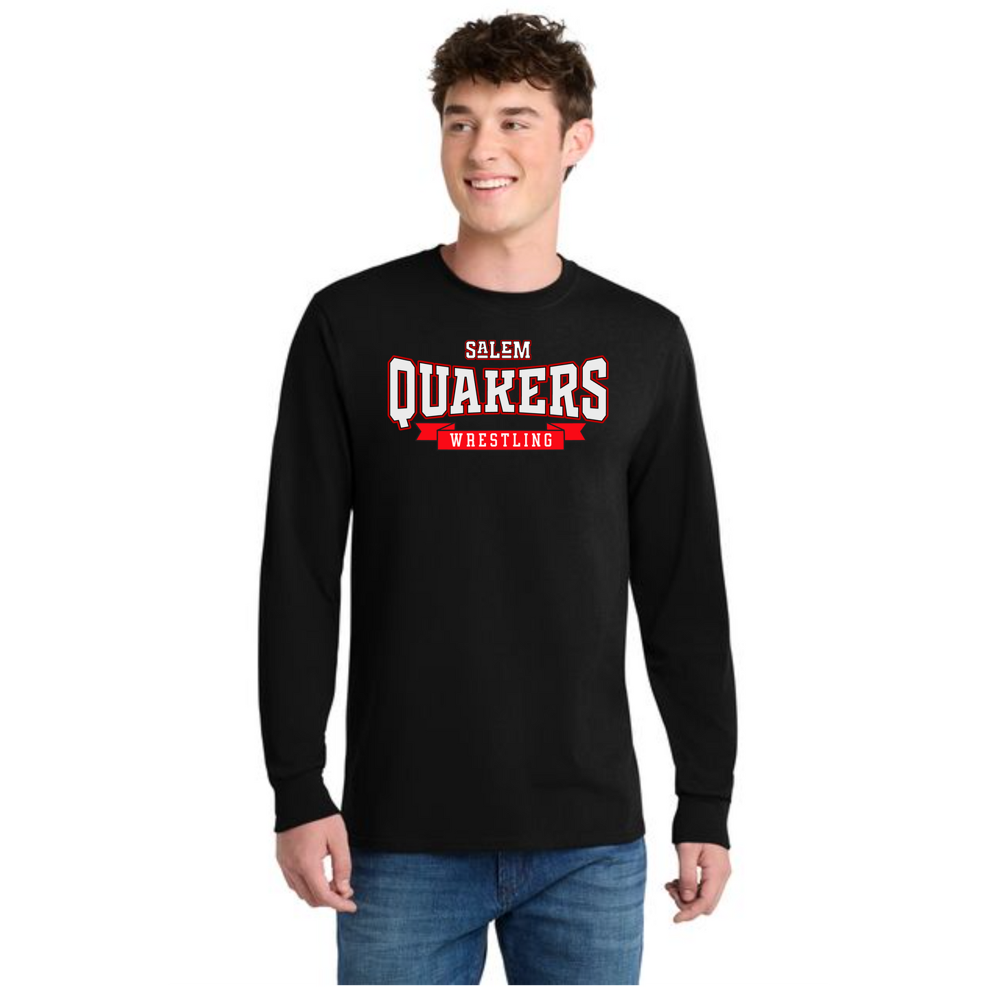 SALEM QUAKERS WRESTLING Port & Co™ Long Sleeve Core Cotton Tee 2