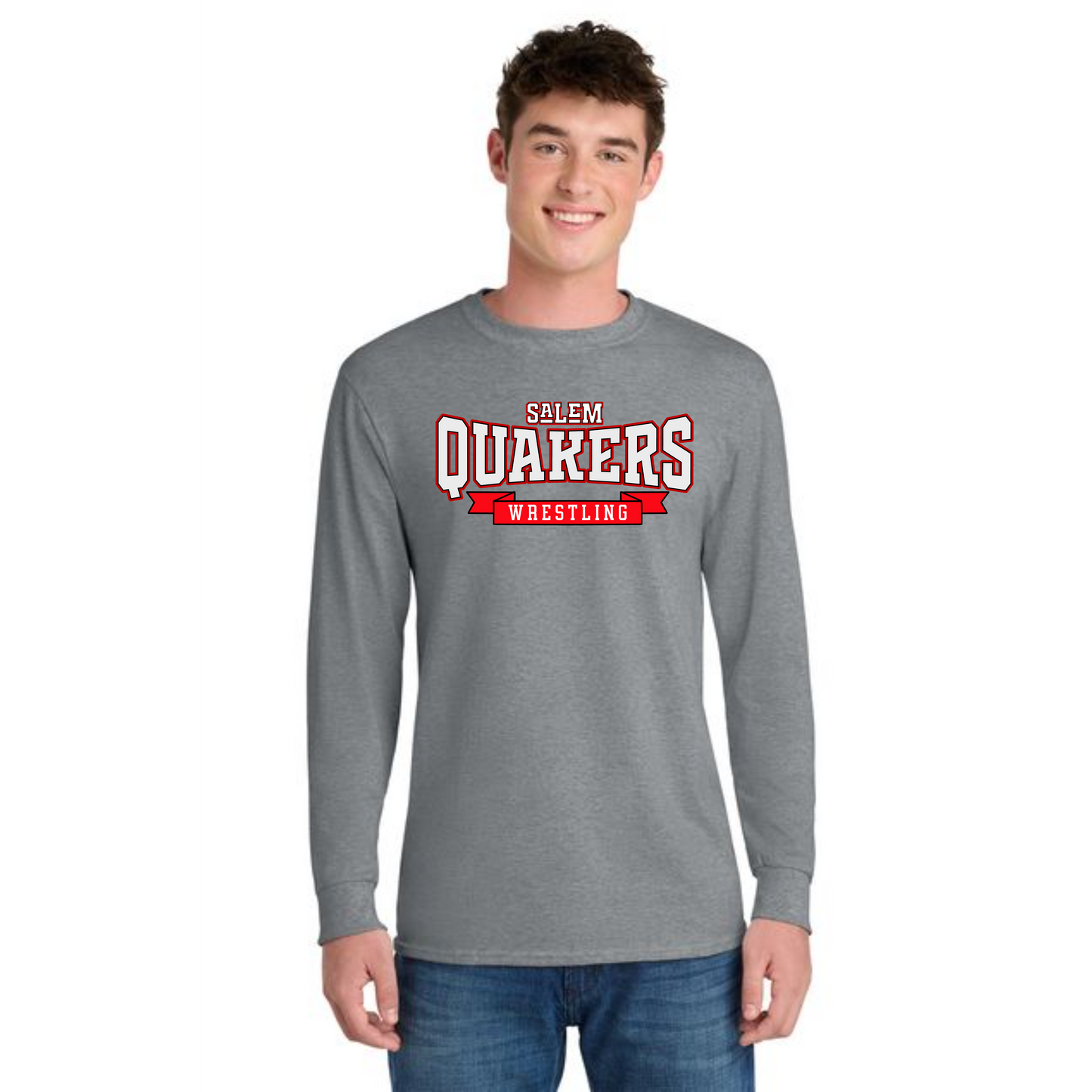 SALEM QUAKERS WRESTLING Port & Co™ Long Sleeve Core Cotton Tee 2