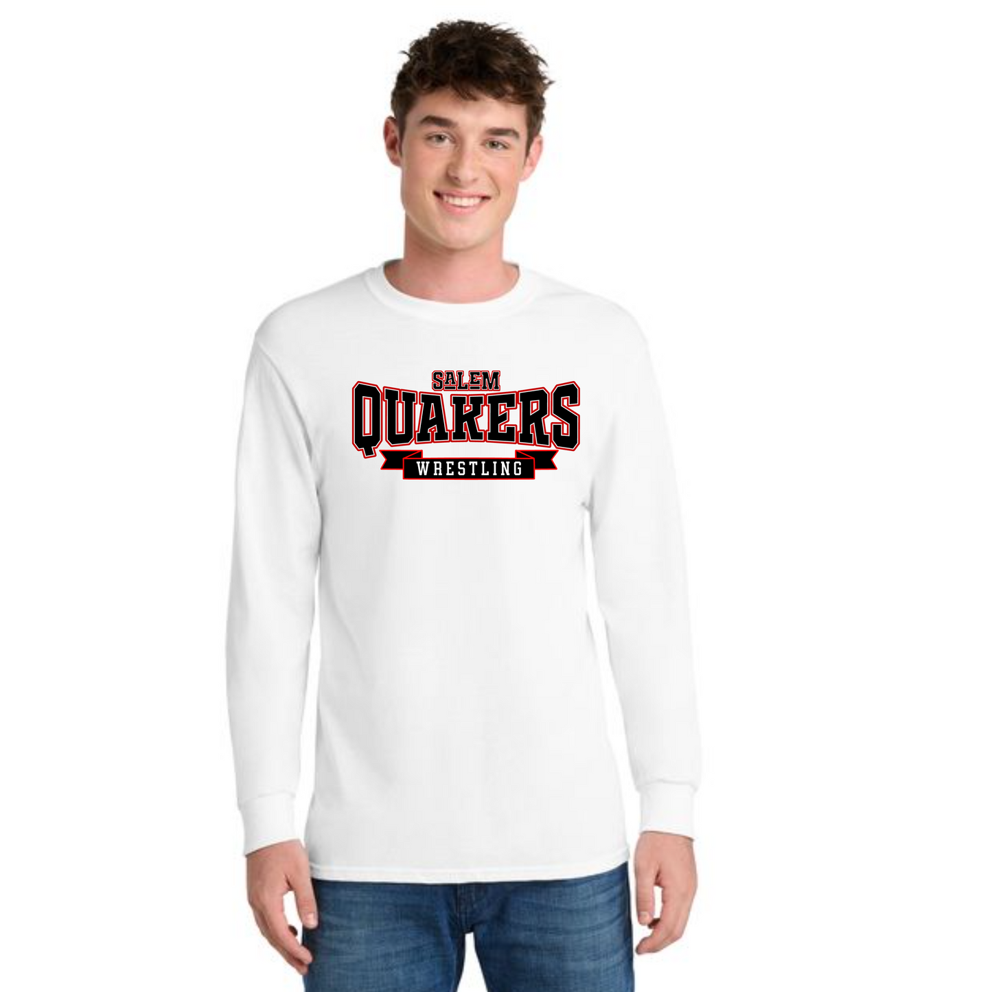 SALEM QUAKERS WRESTLING Port & Co™ Long Sleeve Core Cotton Tee 2