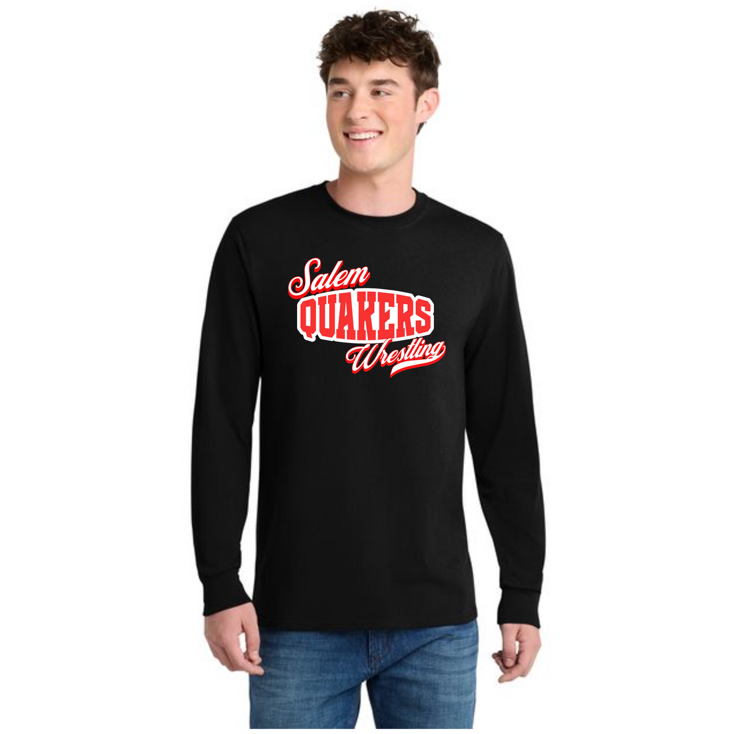 SALEM QUAKERS WRESTLING Port & Co™ Long Sleeve Core Cotton Tee 3