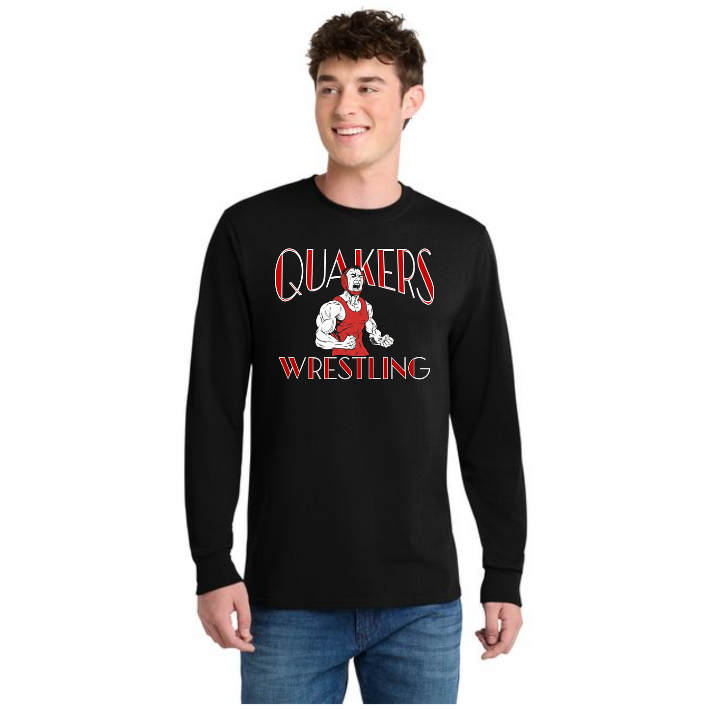 SALEM QUAKERS WRESTLING Port & Co™ PC54LS Long Sleeve Core Cotton Tee 4