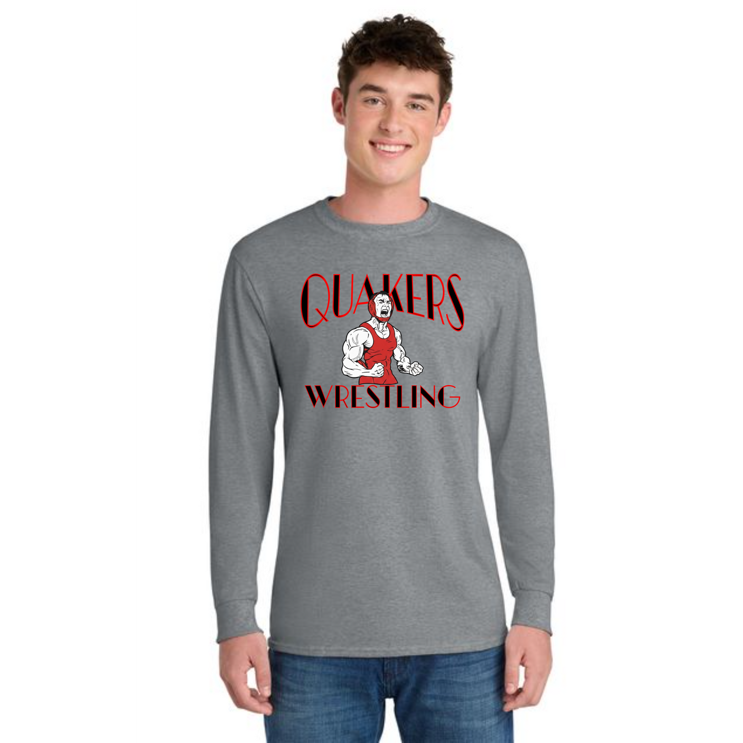 SALEM QUAKERS WRESTLING Port & Co™ PC54LS Long Sleeve Core Cotton Tee 4