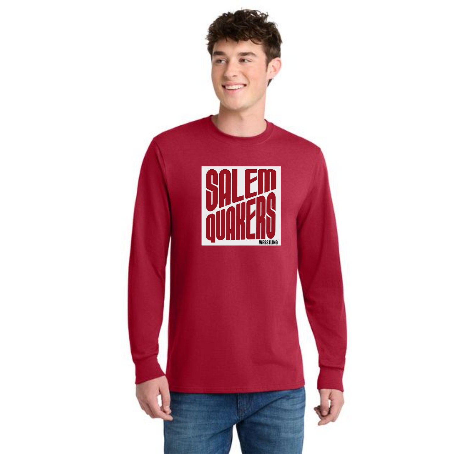 SALEM QUAKERS WRESTLING Port & Co™ PC54LS Long Sleeve Core Cotton Tee 5