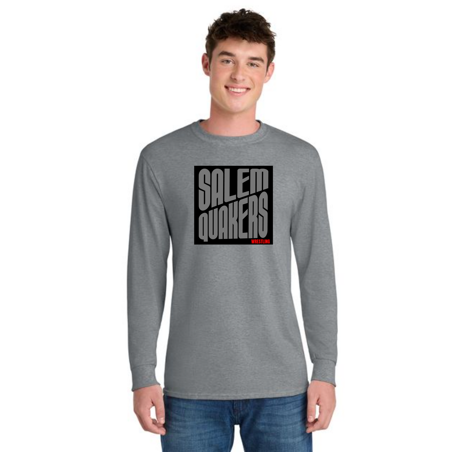 SALEM QUAKERS WRESTLING Port & Co™ PC54LS Long Sleeve Core Cotton Tee 5