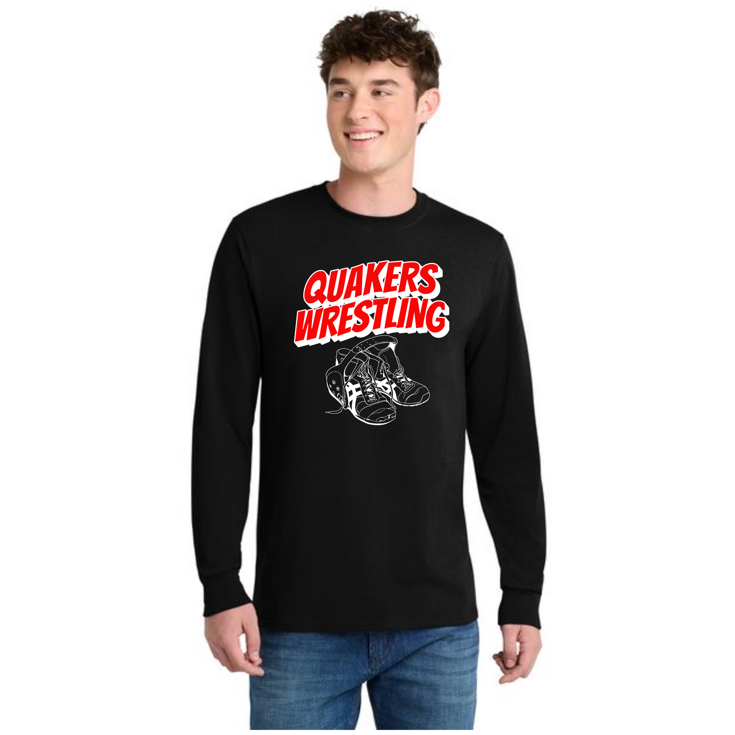 SALEM QUAKERS WRESTLING Port & Co™ PC54LS Long Sleeve Core Cotton Tee 6