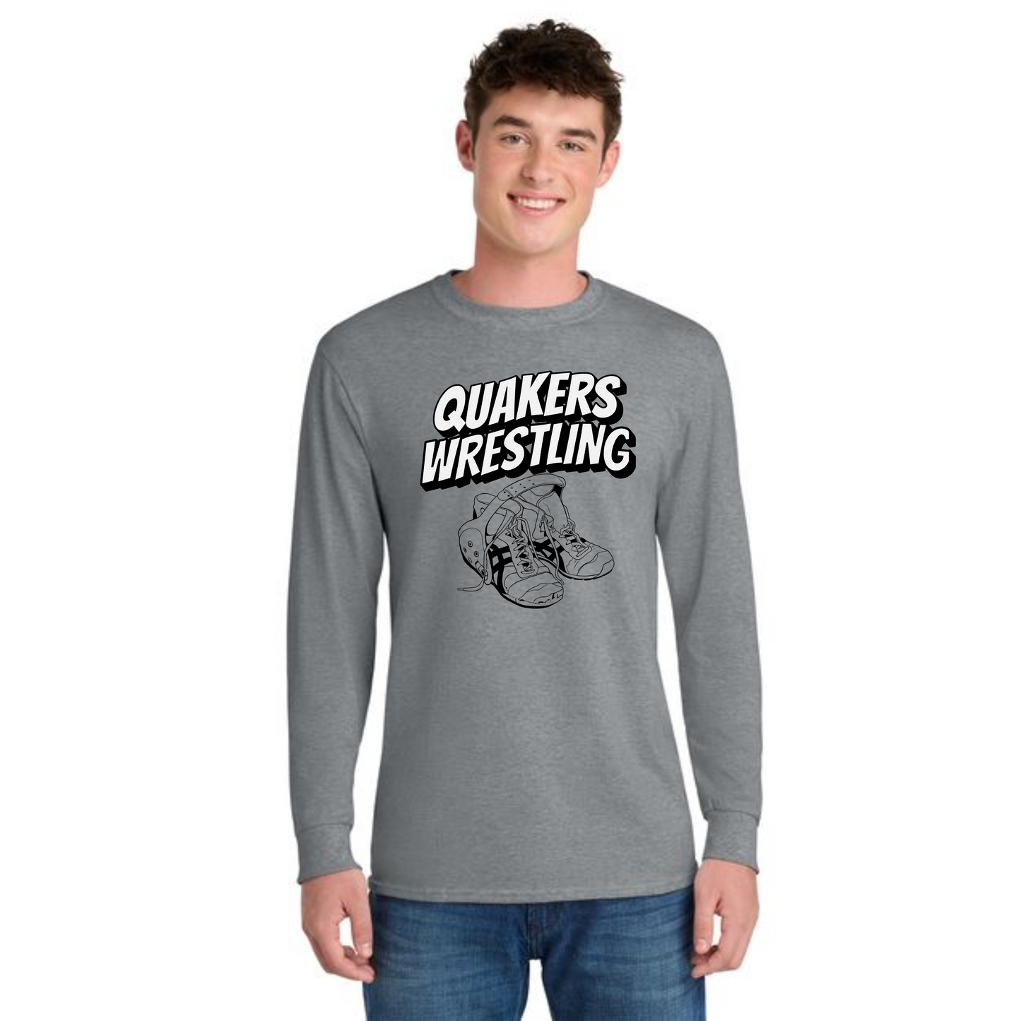 SALEM QUAKERS WRESTLING Port & Co™ PC54LS Long Sleeve Core Cotton Tee 6