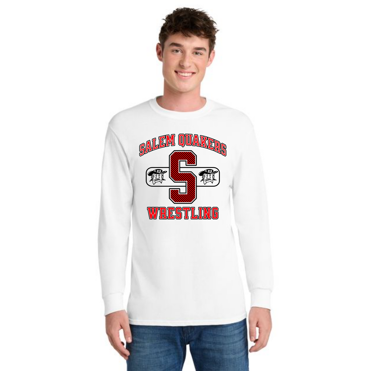 SALEM QUAKERS WRESTLING Port & Co™ PC54LS Long Sleeve Core Cotton Tee 8