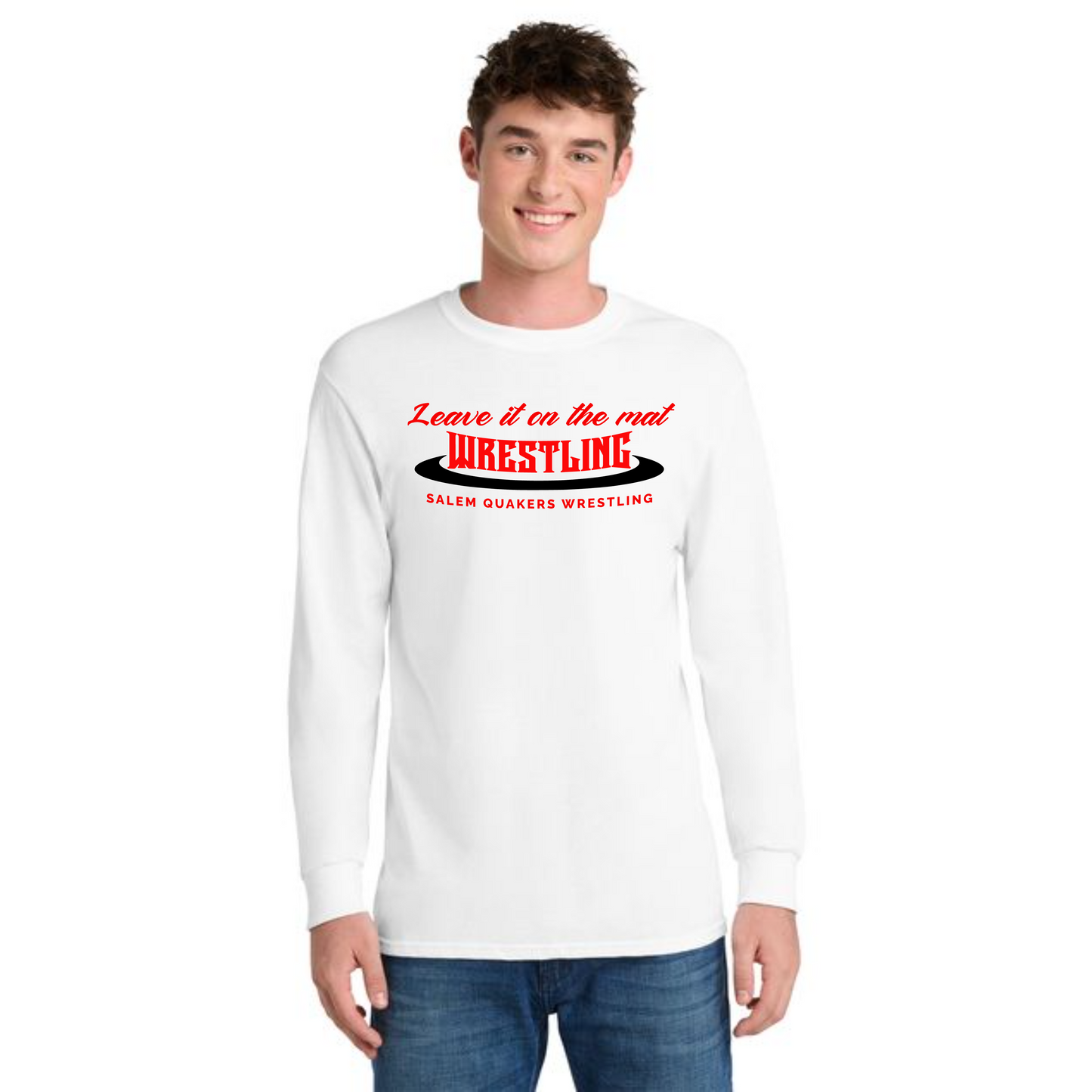 SALEM QUAKERS WRESTLING Port & Co™ PC54LS Long Sleeve Core Cotton Tee 7