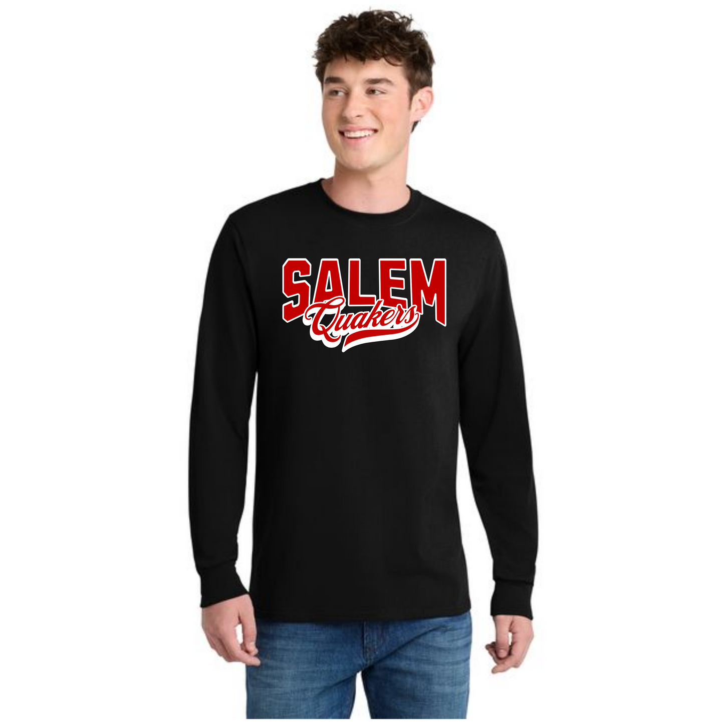 SALEM QUAKERS TAIL PC55LS Port & Company® Long Sleeve Core Blend Tee 2