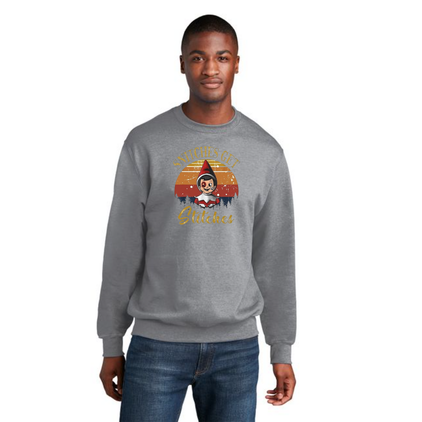 CHRISTMAS STITCHES PC78 Port & Company® Core Fleece Crewneck Sweatshirt 24