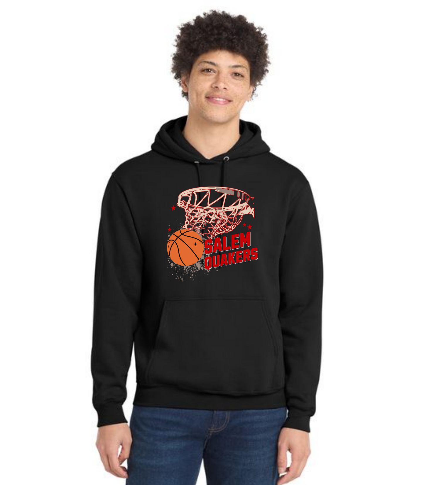SALEM QUAKERS BASKETBALL Port & Company® Core Fleece Pullover Hooded Sweatshirt 23