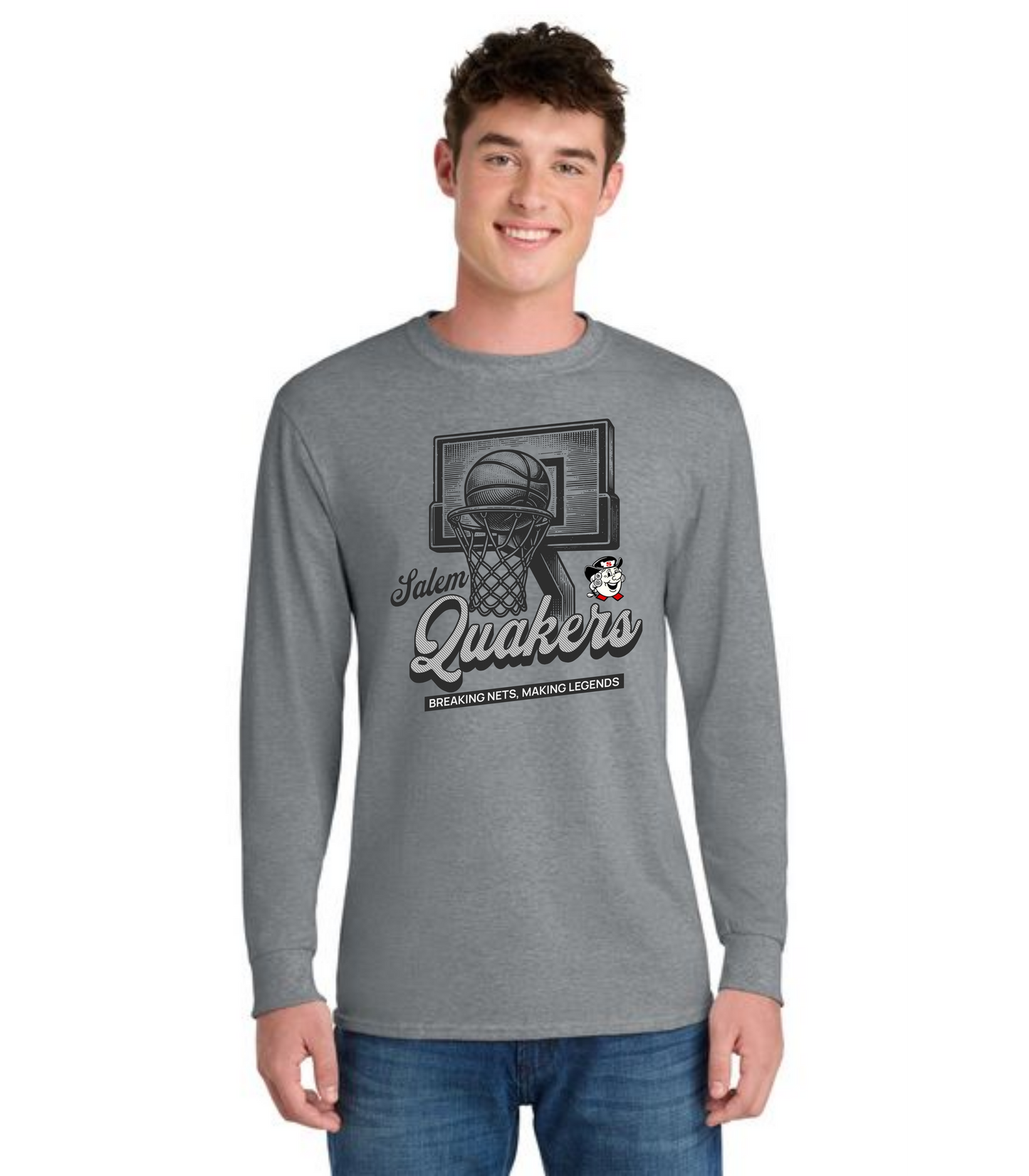 SALEM QUAKERS BASKETBALL DM132 District ® Perfect Tri ® Long Sleeve Tee 12