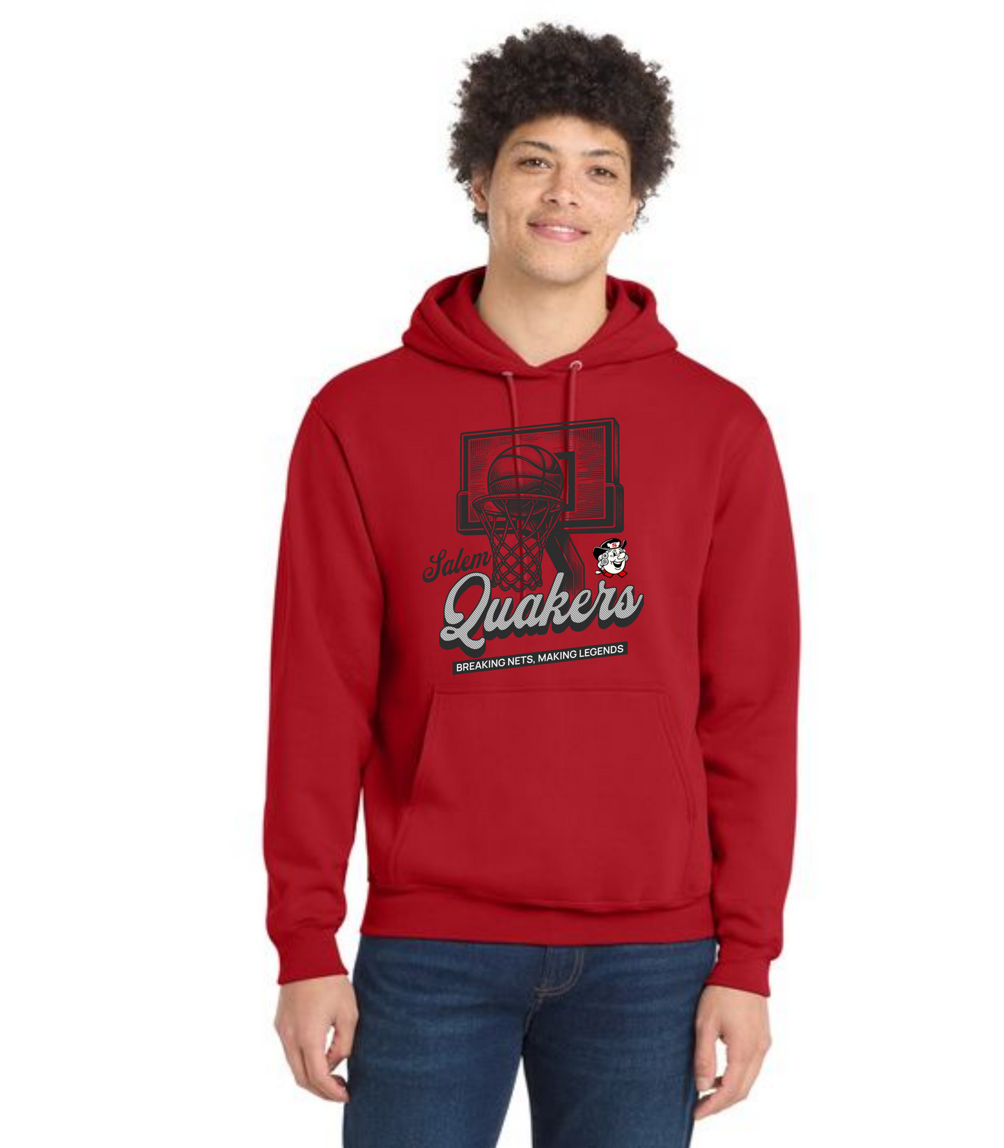 SALEM QUAKERS BASKETBALL Port & Company® Core Fleece Pullover Hooded Sweatshirt 12