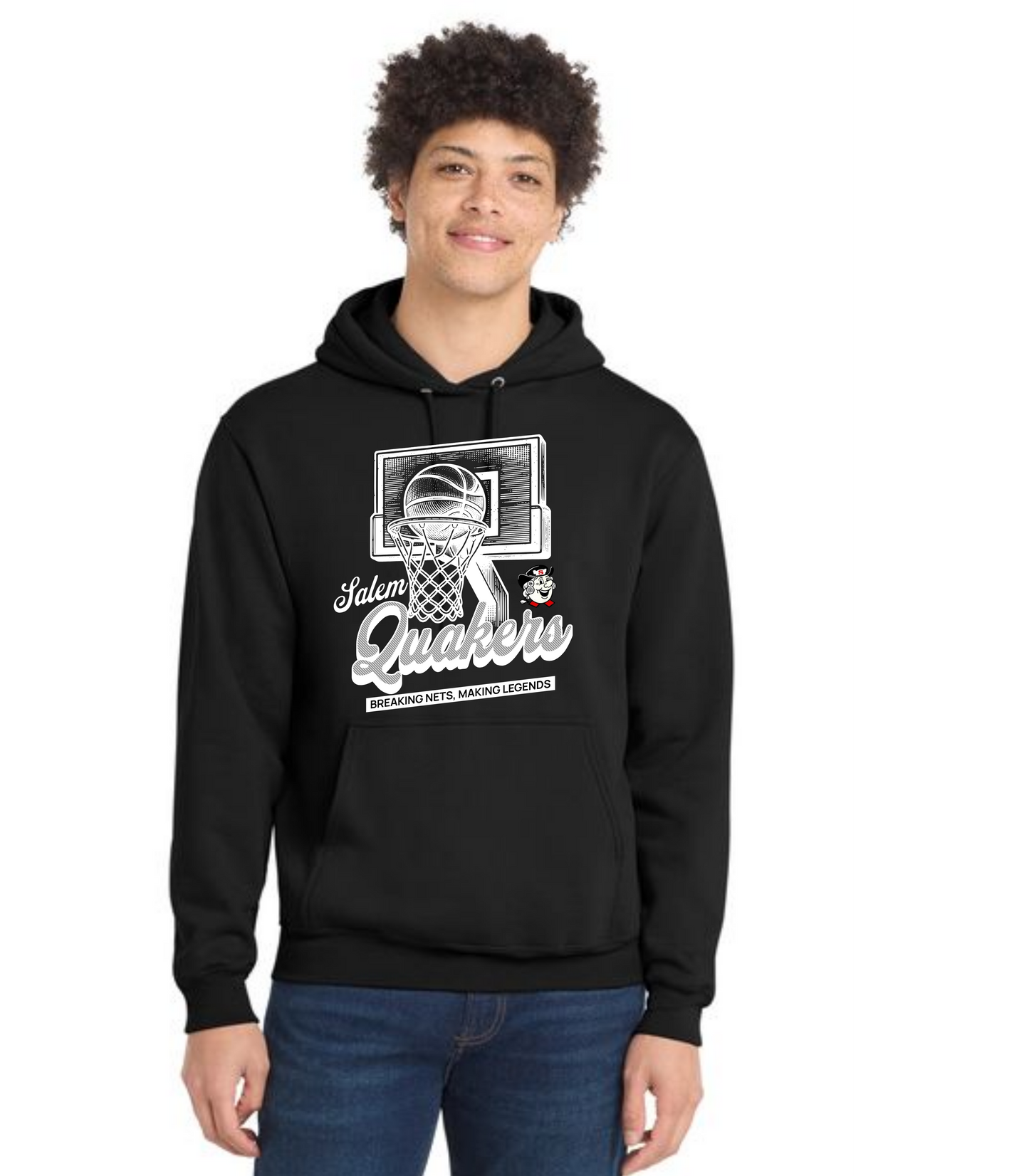 SALEM QUAKERS BASKETBALL Port & Company® Core Fleece Pullover Hooded Sweatshirt 12