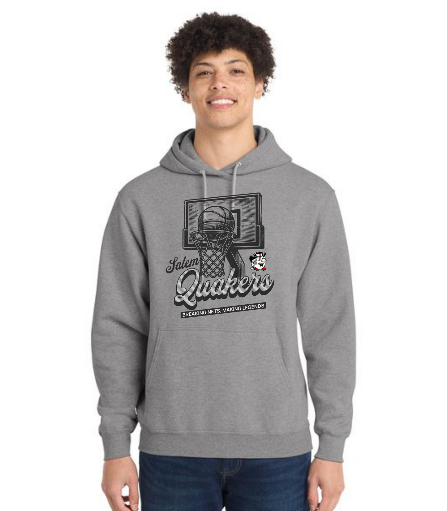 SALEM QUAKERS BASKETBALL Port & Company® Core Fleece Pullover Hooded Sweatshirt 12