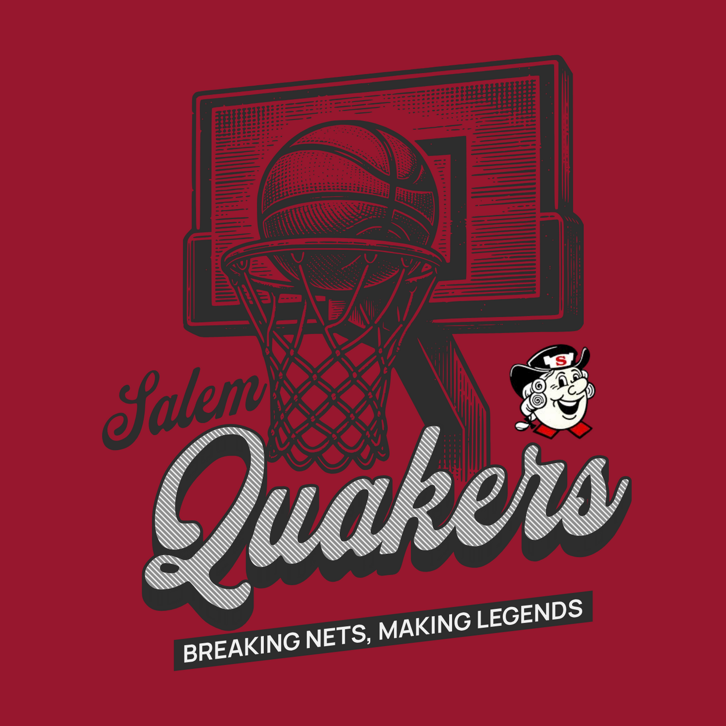 SALEM QUAKERS BASKETBALL Port & Company® Core Fleece Pullover Hooded Sweatshirt 12