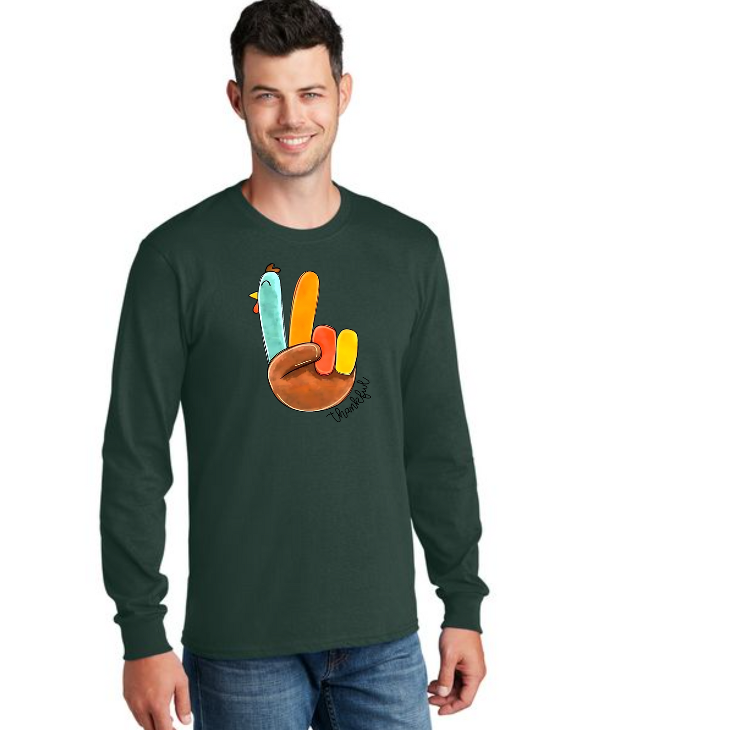 THANKSGIVING PC54LS Port & Company® Long Sleeve Core Cotton Tee 15