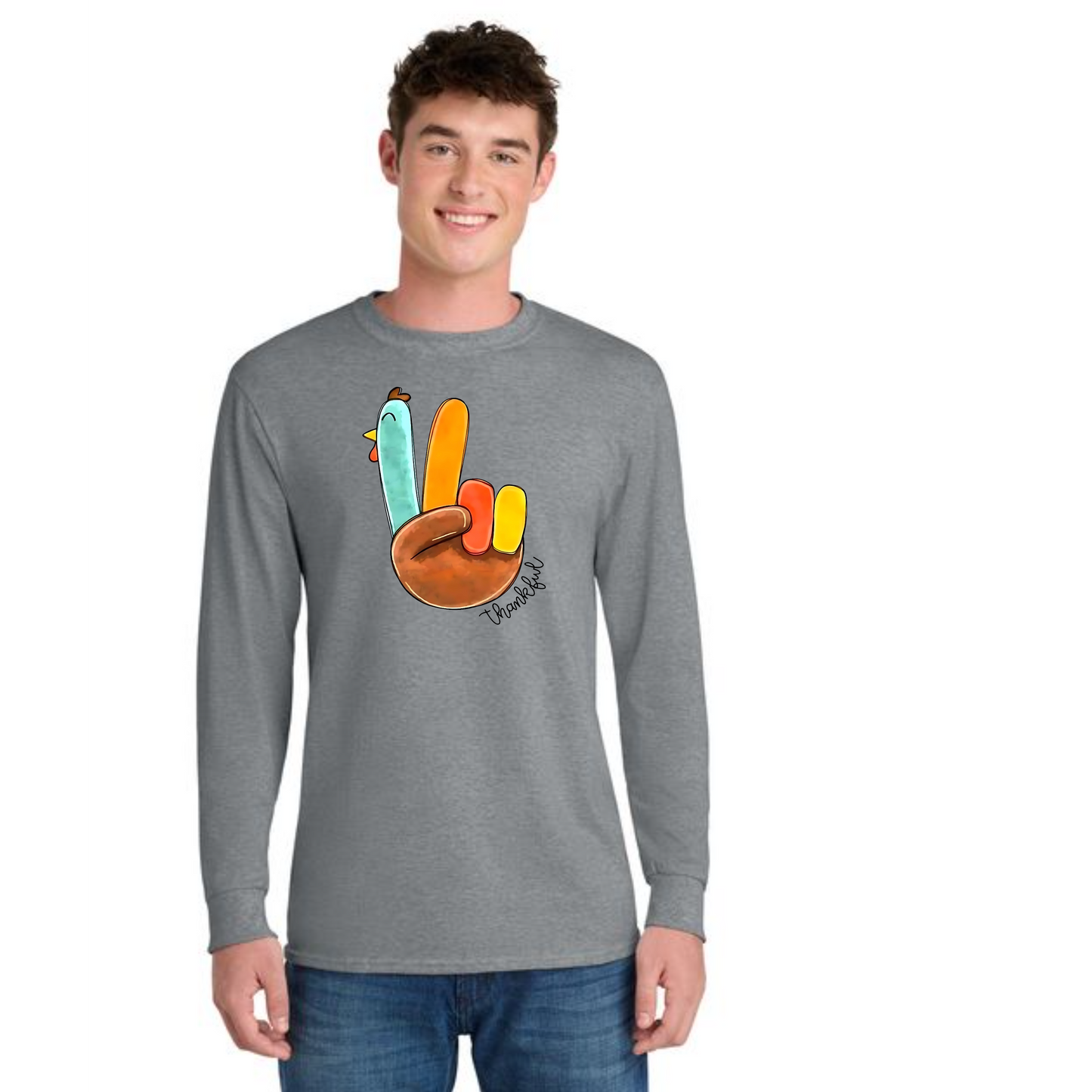 THANKSGIVING PC54LS Port & Company® Long Sleeve Core Cotton Tee 15