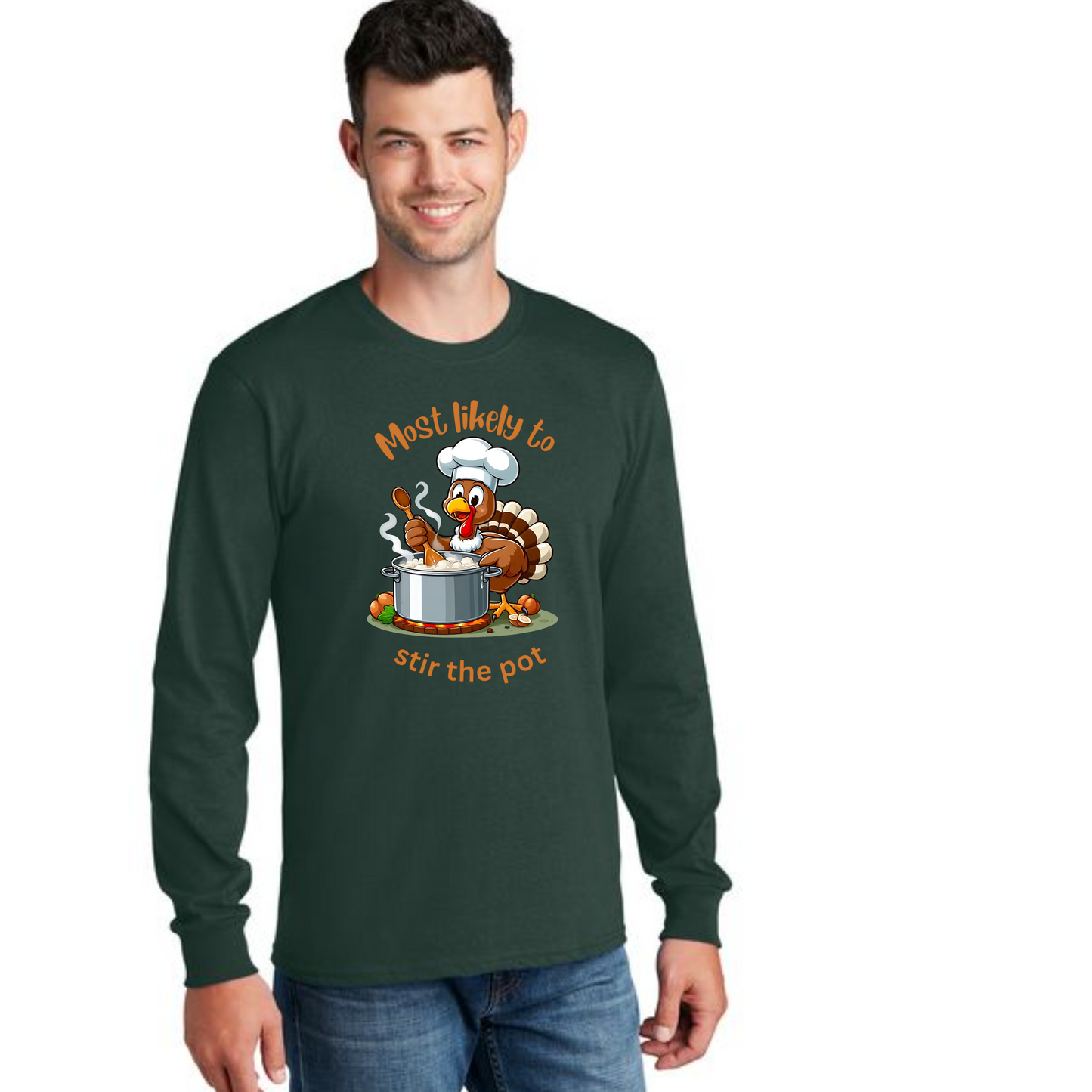 THANKSGIVING PC54LS Port & Company® Long Sleeve Core Cotton Tee 17