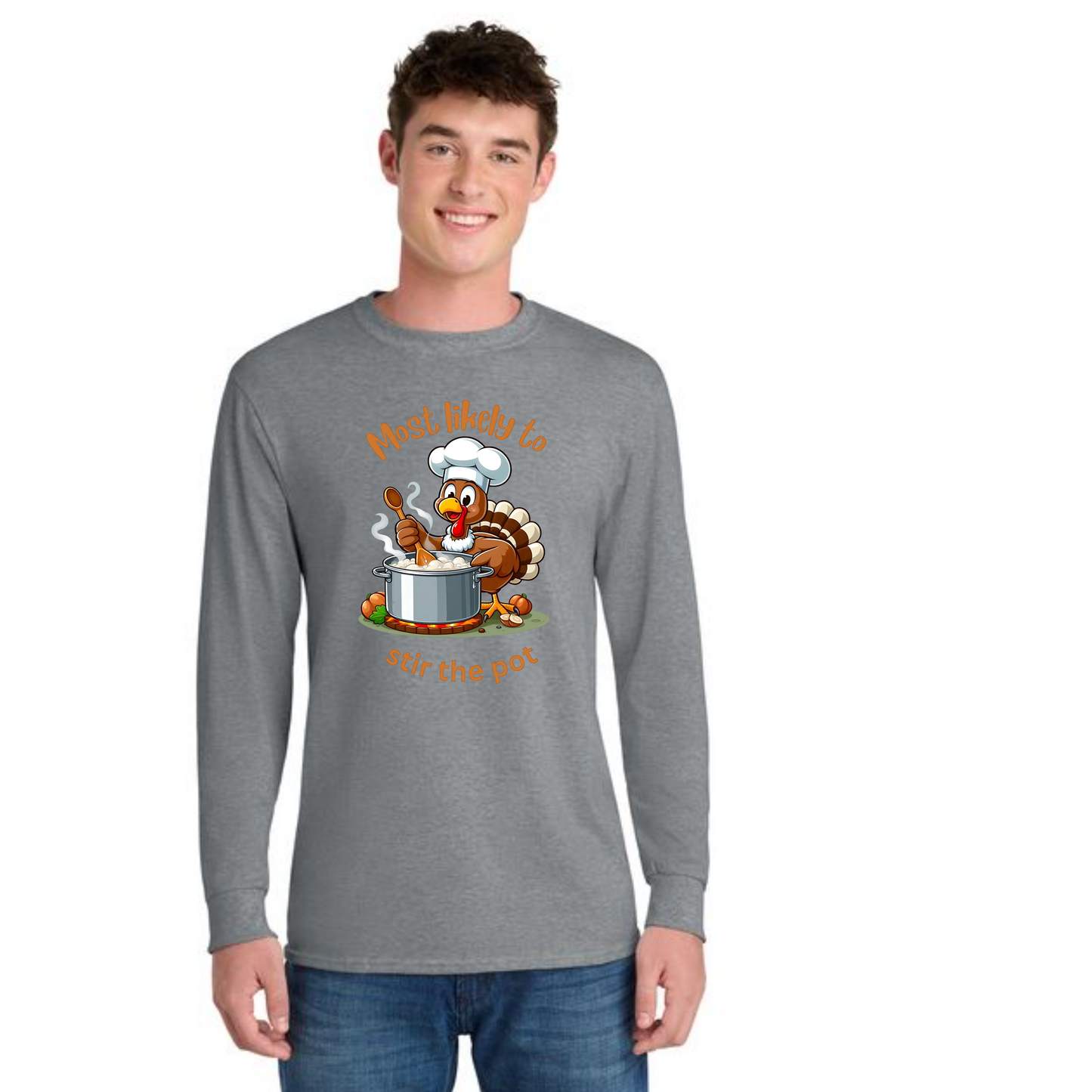 THANKSGIVING PC54LS Port & Company® Long Sleeve Core Cotton Tee 17