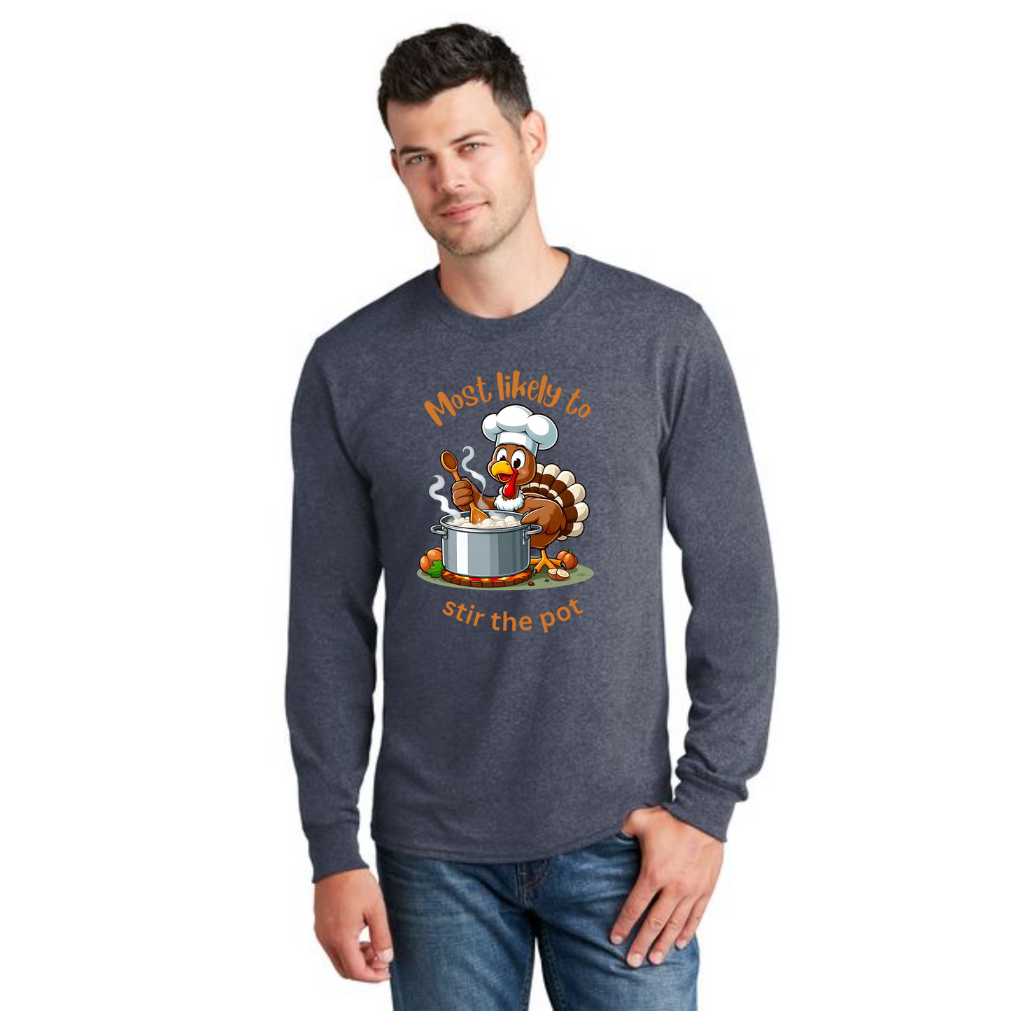 THANKSGIVING PC54LS Port & Company® Long Sleeve Core Cotton Tee 17