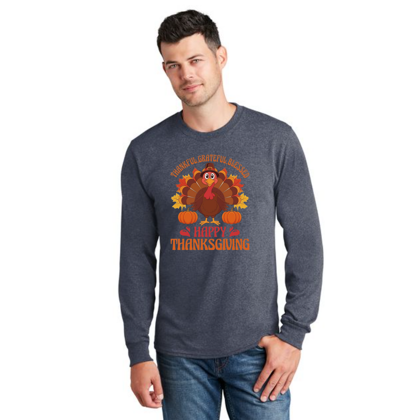 THANKSGIVING PC54LS Port & Company® Long Sleeve Core Cotton Tee 51