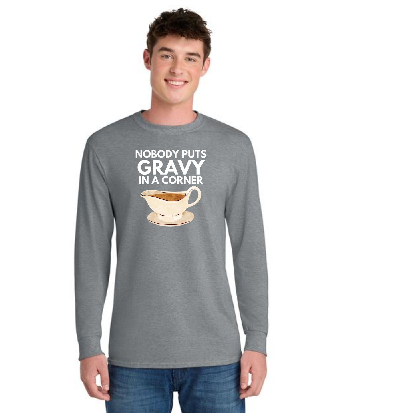 THANKSGIVING PC54LS Port & Company® Long Sleeve Core Cotton Tee 8