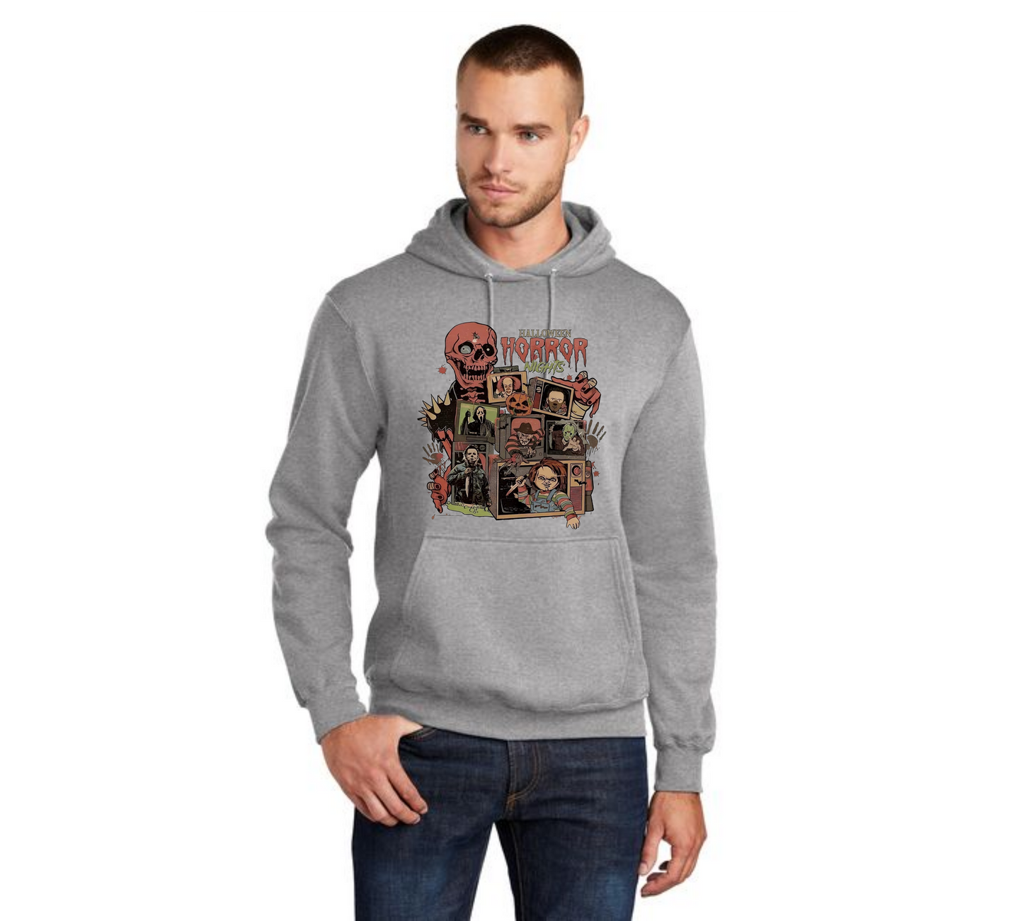 HALLOWEEN PC78H Port & Company® Core Fleece Pullover Hooded Sweatshirt HW-80