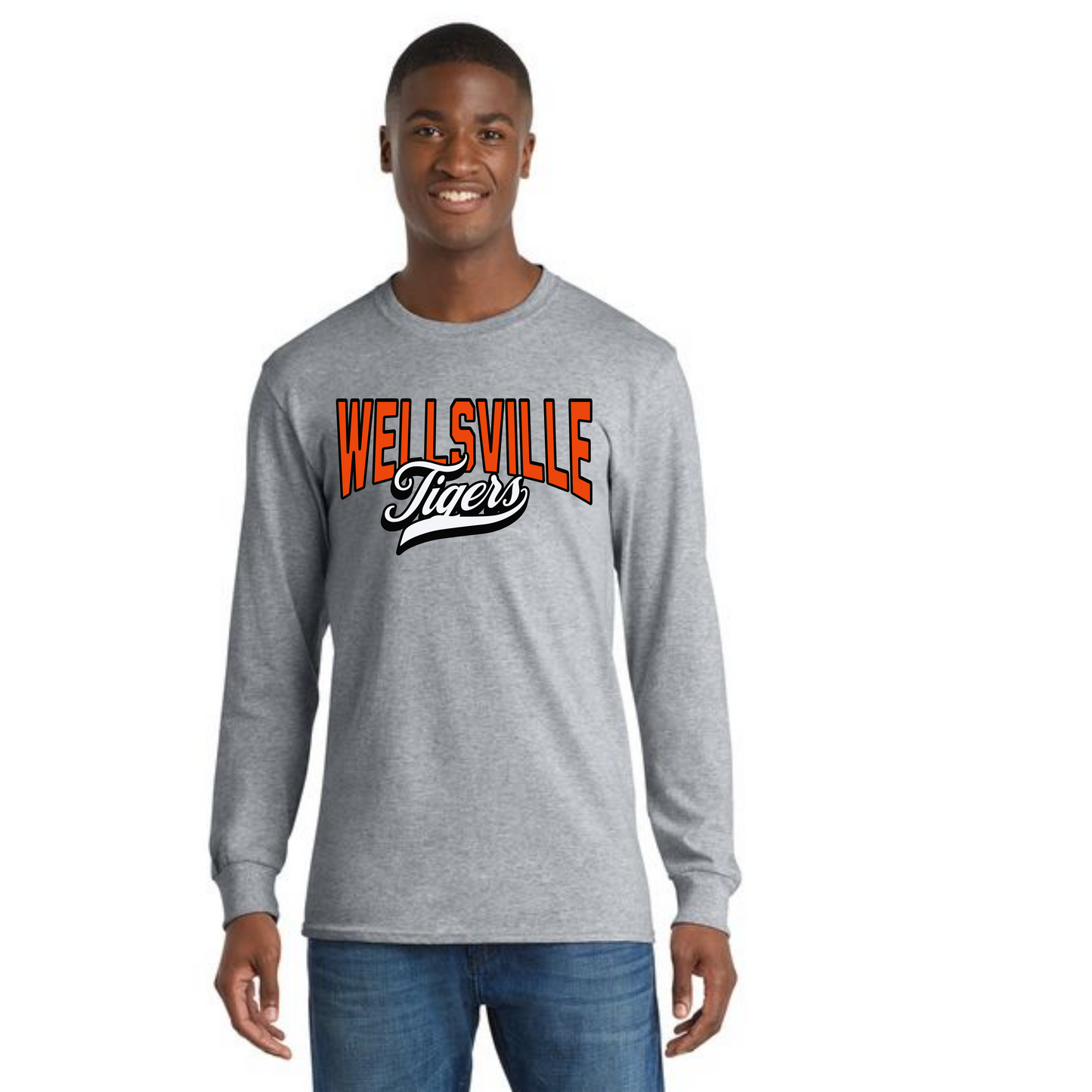 WELLSVILLE TIGERS PC55LS Port & Company® Long Sleeve Core Cotton Tee 6